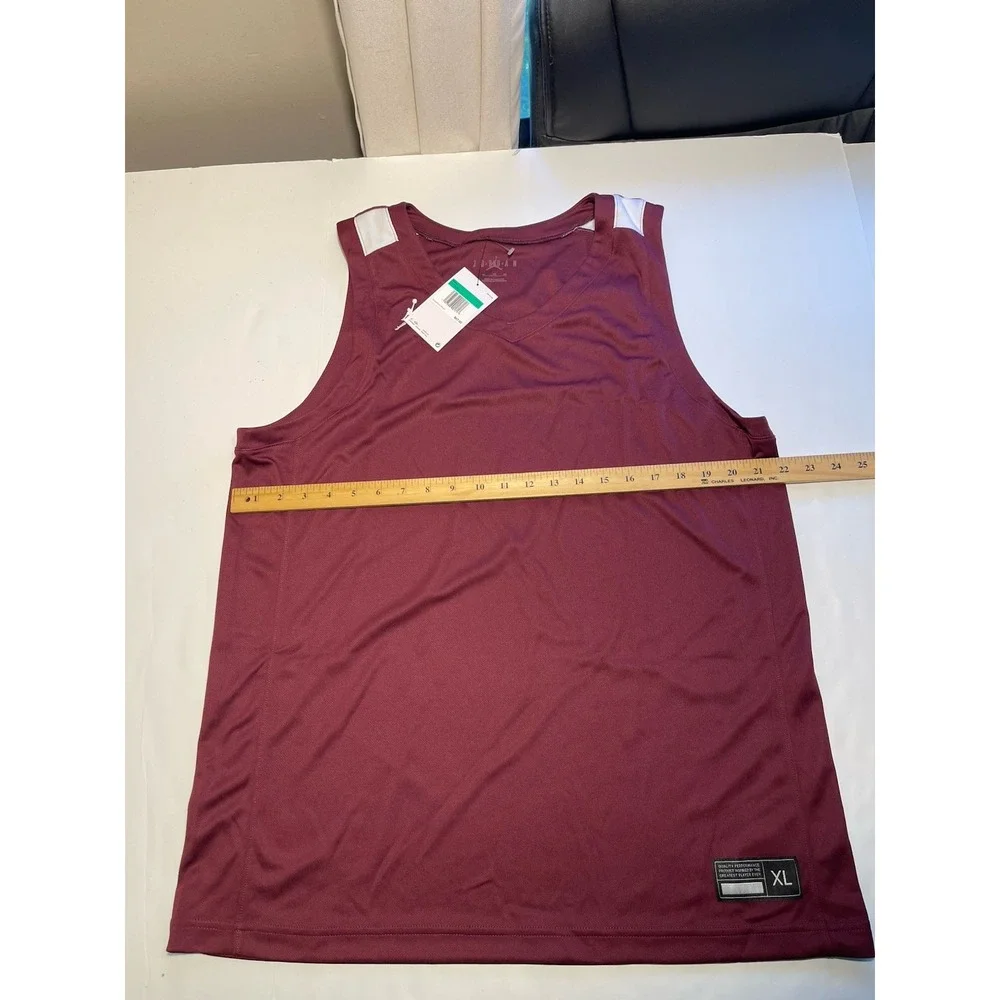 Nike Jordan Men's Dri-fit Basketball Practice Jersey Burgundy/white Size XL NWT